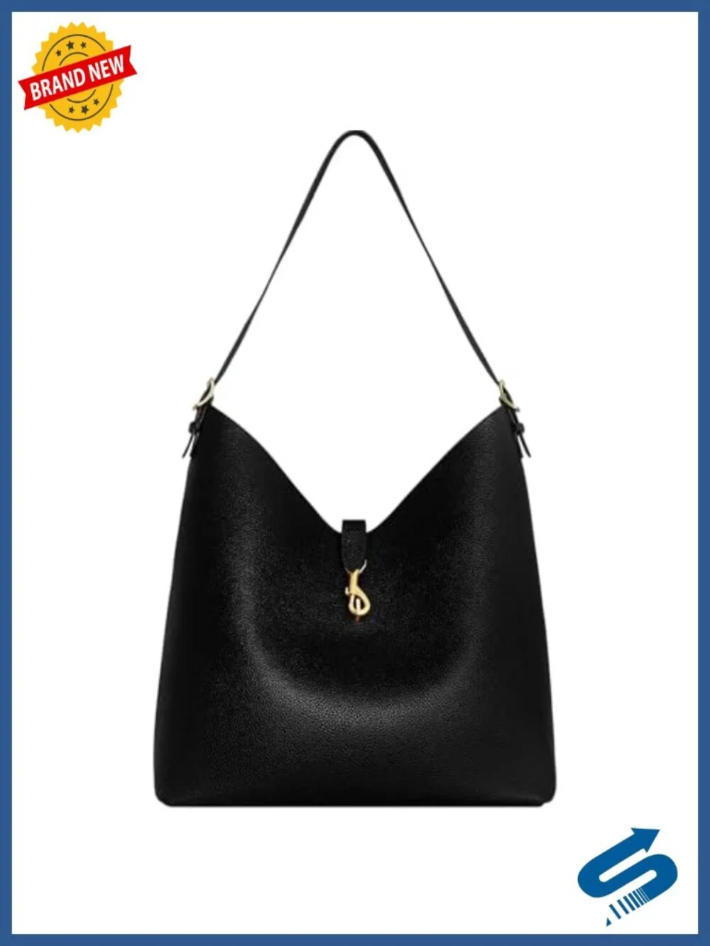 100% Leather Hobo Bag with Magnetic Snap Closure, Shoulder Strap Drop 23